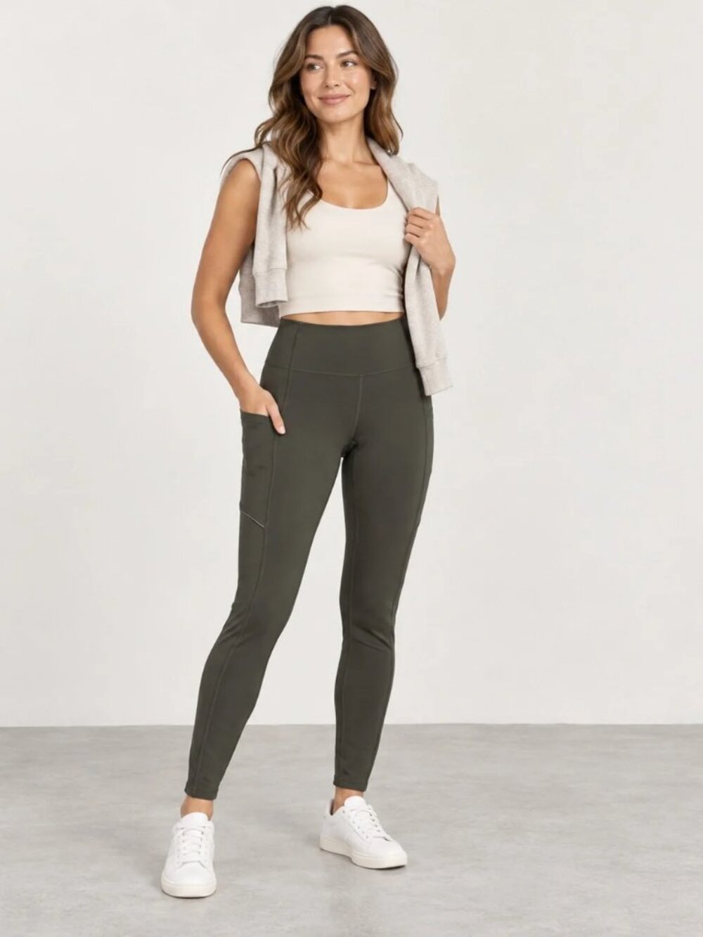 Lululemon Speed Up Tight Leggings Olive Green, Size 2